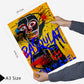Set de 6 pósters icónicos de Basquiat estilo graffiti pop art con coronas, retratos y colores vibrantes para decorar hogar, oficina, estudio o tienda – 2 grandes y 4 medianos