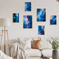 Abstract colors blue cyan pink shapes