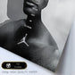 Set de 6 pósters de baloncesto con ilustraciones icónicas de estilo urbano en negro, rojo y amarillo para decorar habitaciones modernas, oficinas o tiendas: Jordan, King James, Kobe, zapatillas Nike – 2 grandes y 4 medianas