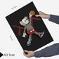 Set de 6 pósters de baloncesto con ilustraciones icónicas de estilo urbano en negro, rojo y amarillo para decorar habitaciones modernas, oficinas o tiendas: Jordan, King James, Kobe, zapatillas Nike – 2 grandes y 4 medianas