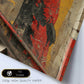 Arte callejero, grafiti rojos negros y amarillos estilo Banksy