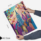 Monuments inspired by Mary Blair. Eiffel,Coliseo, Pisa, Golgen Gate, Stonehenge, Empire State