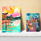 Monuments inspired by Mary Blair. Luxor, Big Ben, Egipto, Chichen Itza, Notre Dame, Itsukushim