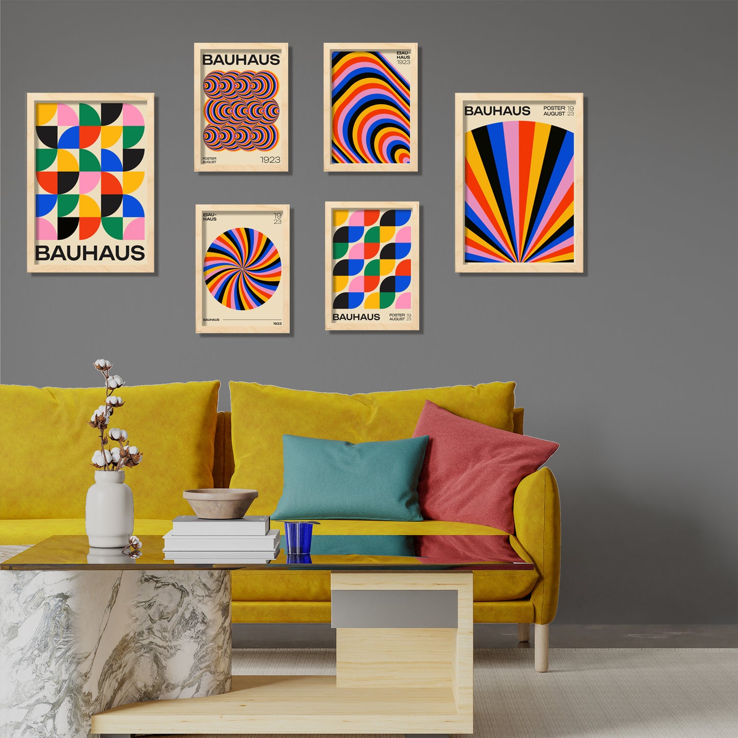 Geometrico Bauhaus colores y formas vibrantes