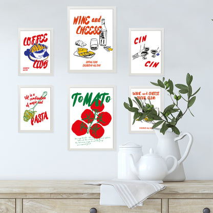 Ilustraciones de alimentos y comida estilo pop art