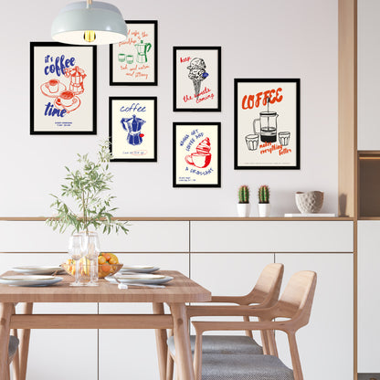 Ilustraciones de alimentos y comida estilo pop art tonos pastel