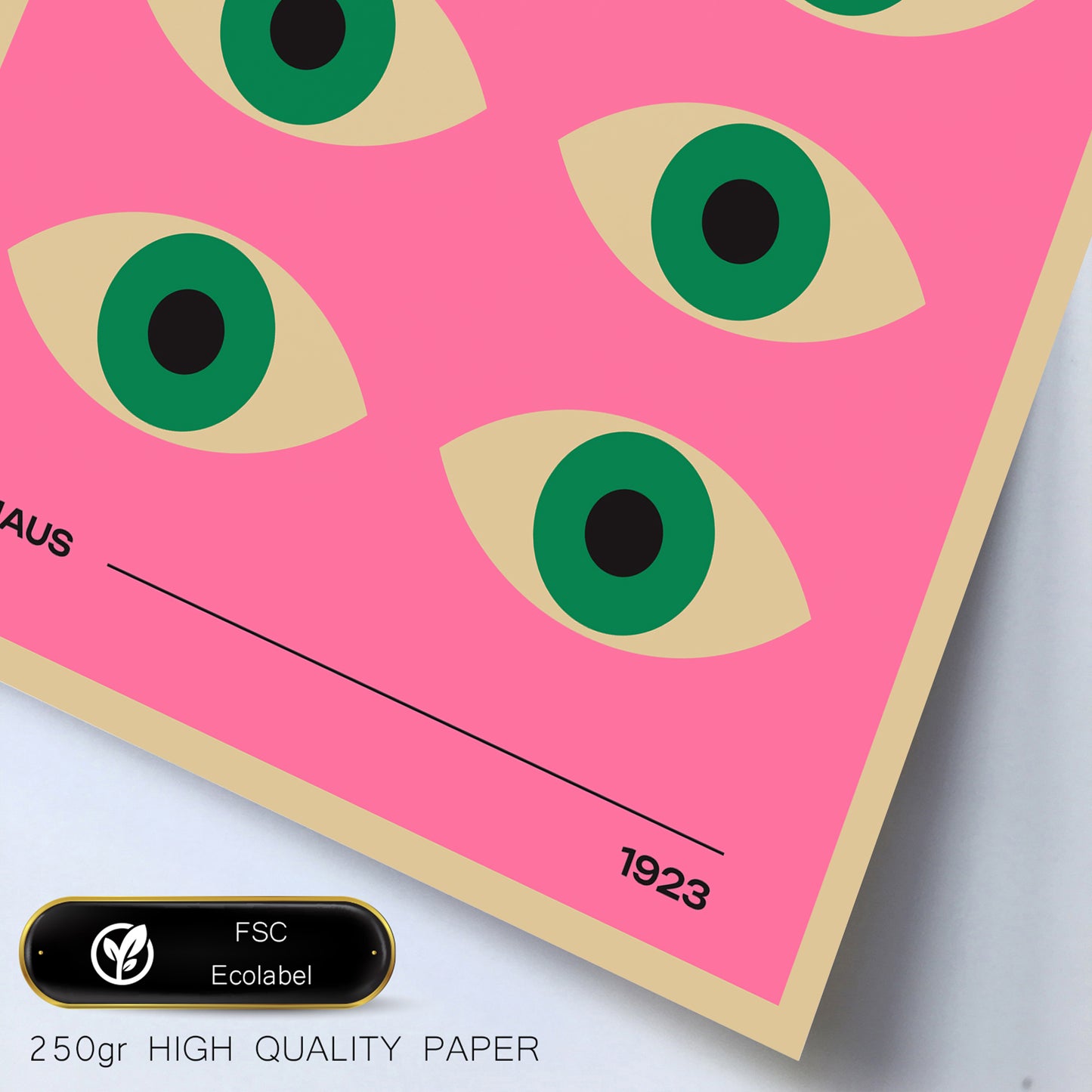 Geometrico Bauhaus colores viibrantes y ojos