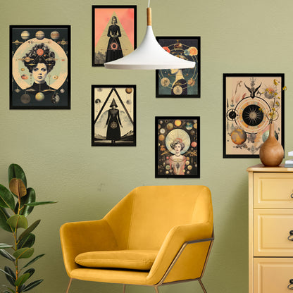 Collage surrealista estilo esoterico mistico beige y negro