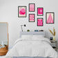 Set de 6 pósters Bauhaus geométricos en rosa y fucsia. Diseños modernos con formas abstractas para decorar habitaciones, oficina o espacios creativos. Tamaños A3 y A4.