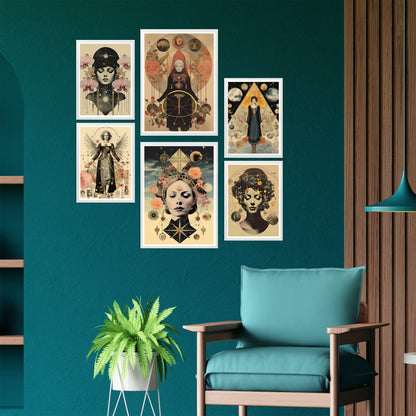 Collage surrealista femenino estilo esoterico mistico