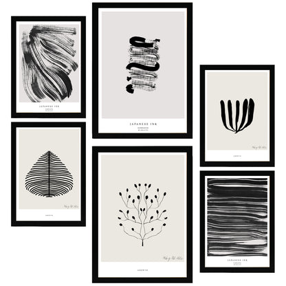 Arte abstracto ne balnco y negro. Pinceladas