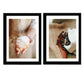 Set de 2 Cuadros Desayuno Croissant Café Ilustración impresa en estilo Fotográfico para decorar las paredes de Cocina, Panadería, Despensa, Comedor, Restaurante, Cafetería