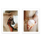 Set de 2 Cuadros Desayuno Croissant Café Ilustración impresa en estilo Fotográfico para decorar las paredes de Cocina, Panadería, Despensa, Comedor, Restaurante, Cafetería