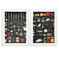 Set de 2 Cuadros Elementos de Cocina Ingredientes y Herramientas Poster Print ilustración para decorar las paredes de Cocina, Despensa, Comedor, Restaurante