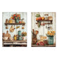 Set de 2 Cuadros de Cocina Rústica Impresión Ilustración en Estilo Campestre Arte de Pared para Decoración de Cocina, Despensa, Comedor, Restaurante