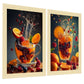 Set de 2 Cuadros de Colores con Té de Frutas Refrescantes Ilustración impresa en estilo Fotográfico para decorar las paredes de Cocina, Despensa, Comedor, Restaurante
