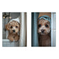 Set de 2 Cuadros Coloridos de Perro en la Ducha, Ilustración de Baño de Cachorros en Estilo Fotográfico, Lindos Animales para Decorar, Arte de Pared para Inodoro, Ducha, Baño, WC
