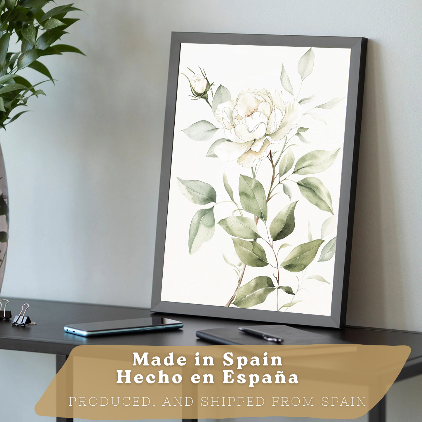 Nacnic Set De 3 Láminas Botánicas Flores Verdes Pastel. Posters Acuarela De Plantas Tonos Verdes Suaves Cuadros. Laminas Decorativas Pared Para Salón Y Dormitorio.