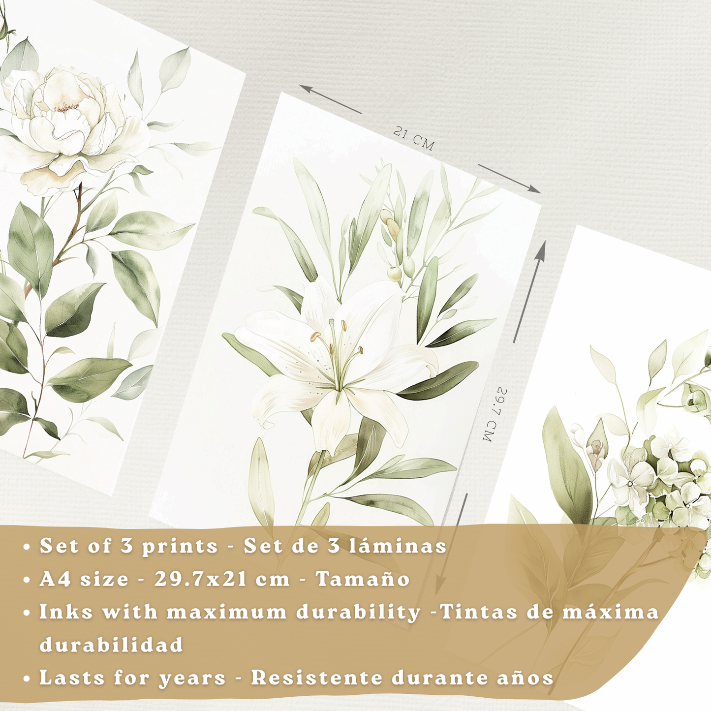 Nacnic Set De 3 Láminas Botánicas Flores Verdes Pastel. Posters Acuarela De Plantas Tonos Verdes Suaves Cuadros. Laminas Decorativas Pared Para Salón Y Dormitorio.