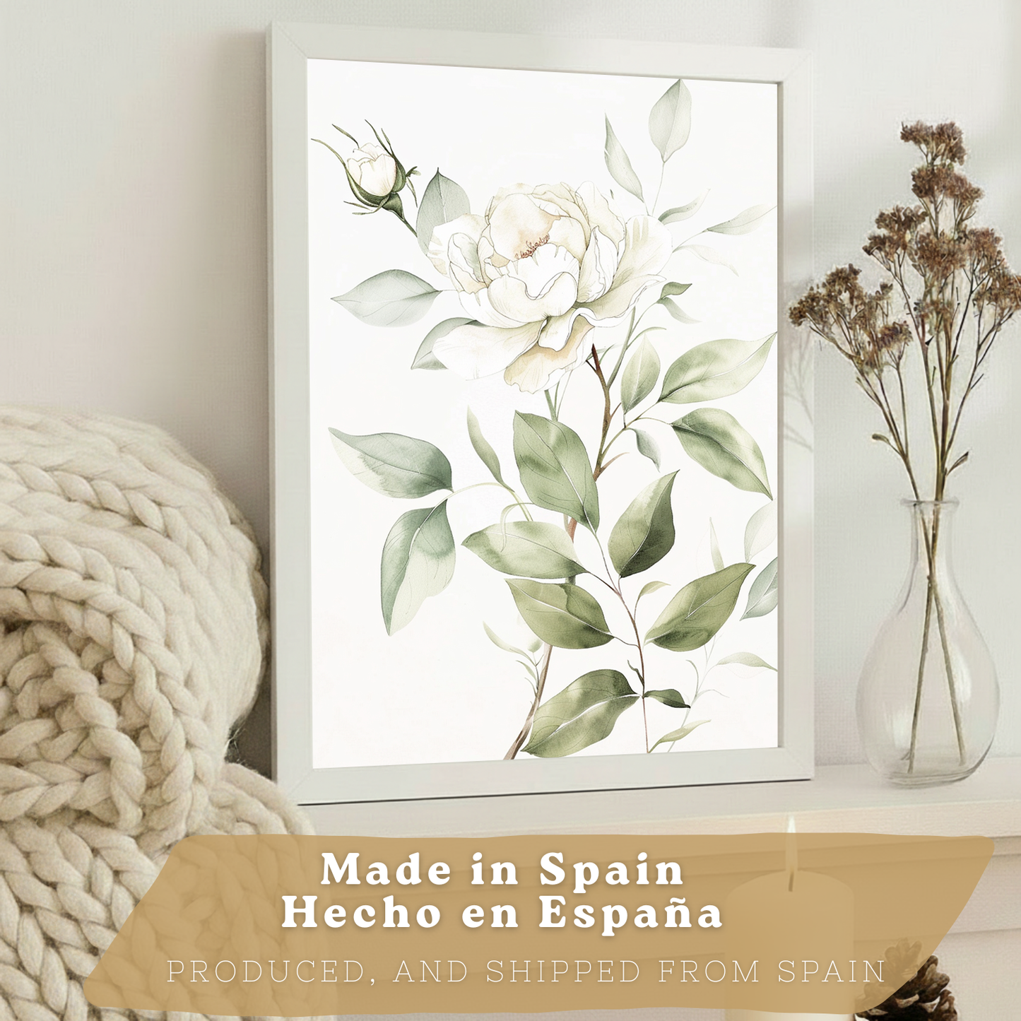 Nacnic Set De 3 Láminas Botánicas Flores Verdes Pastel. Posters Acuarela De Plantas Tonos Verdes Suaves Cuadros. Laminas Decorativas Pared Para Salón Y Dormitorio.