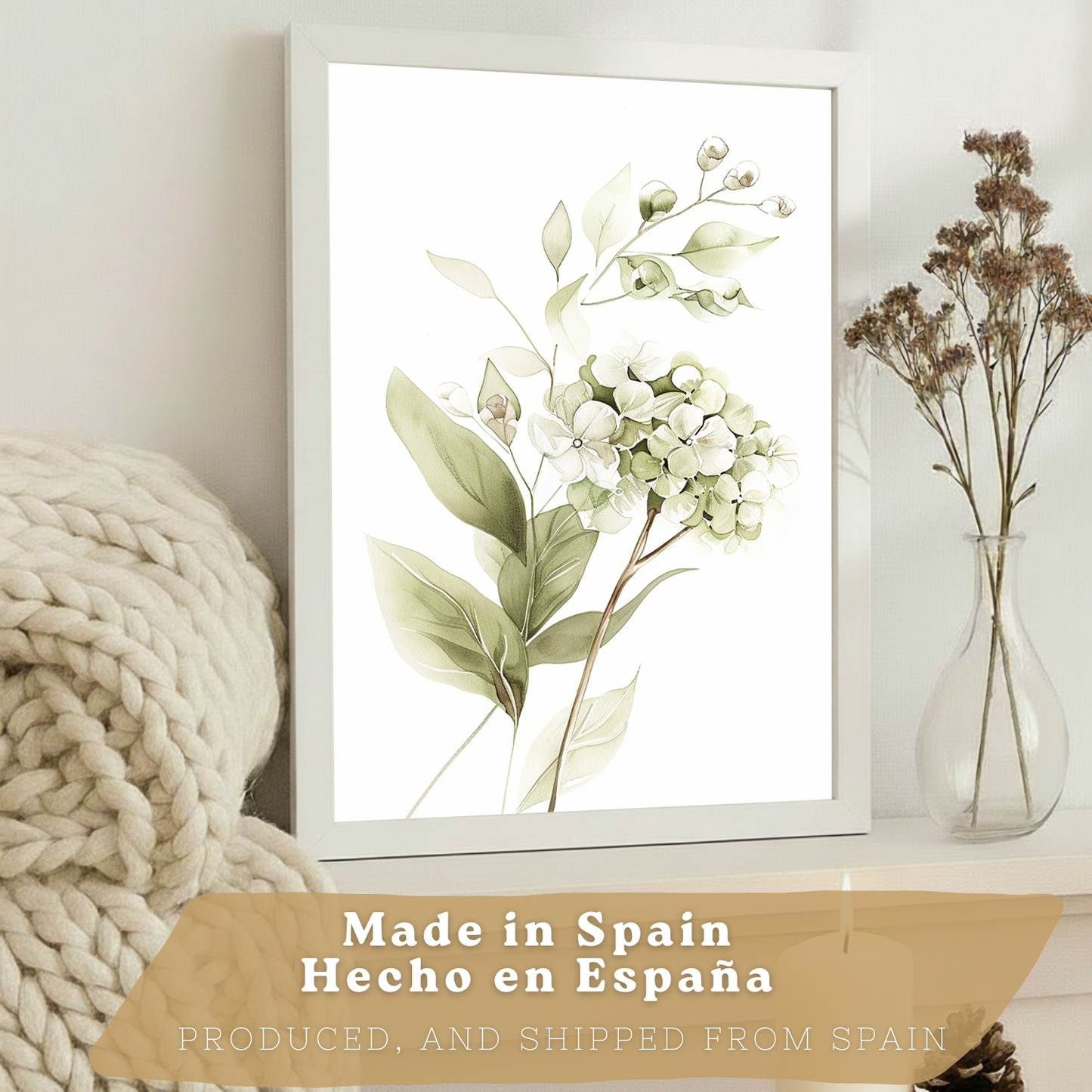 Nacnic Set De 3 Láminas Botánicas Flores Verdes Pastel. Posters Acuarela De Plantas Tonos Verdes Suaves Cuadros. Laminas Decorativas Pared Para Salón Y Dormitorio.