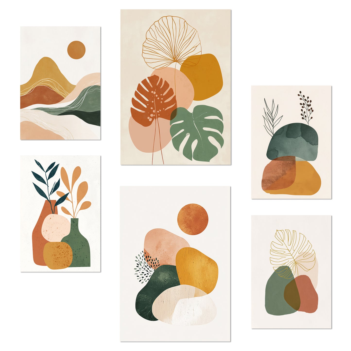 Nacnic 6 Laminas Decorativas Pared. Posters Abstractos. Cuadros Decoracion Salon Modernos. Decoracion Pared lienzos decorativos