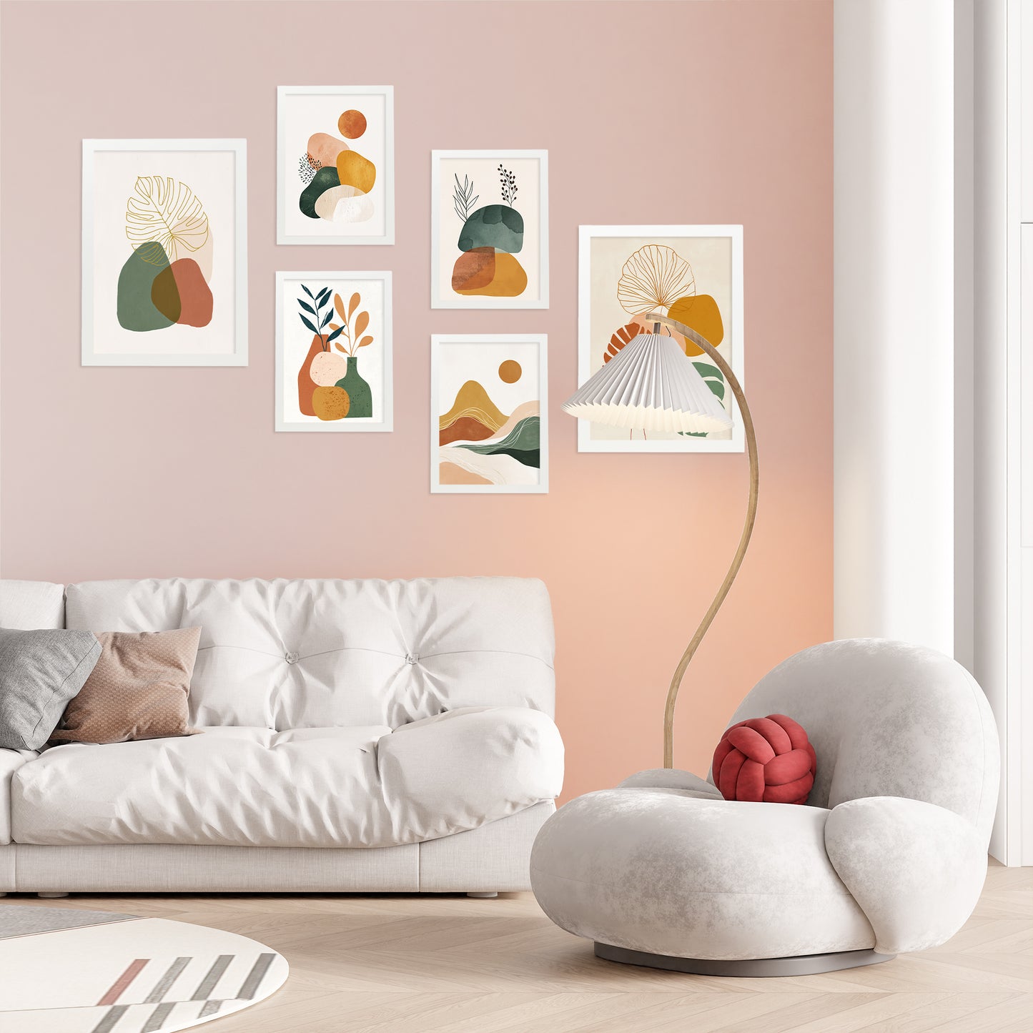 Nacnic 6 Laminas Decorativas Pared. Posters Abstractos. Cuadros Decoracion Salon Modernos. Decoracion Pared lienzos decorativos