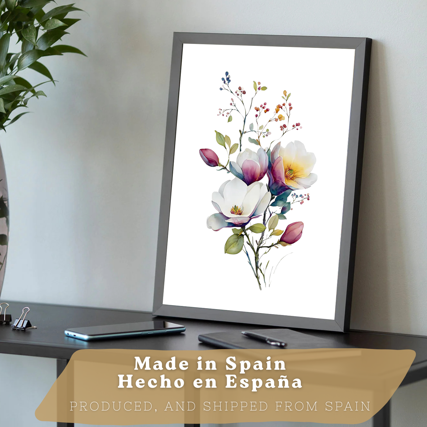 Nacnic Set De 3 Cuadros De Arte Botanico. Laminas Decorativas Pared Floral. Poster De Pared De Flores Modernas. Laminas Decorativas Pared Para Salón Y Dormitorio