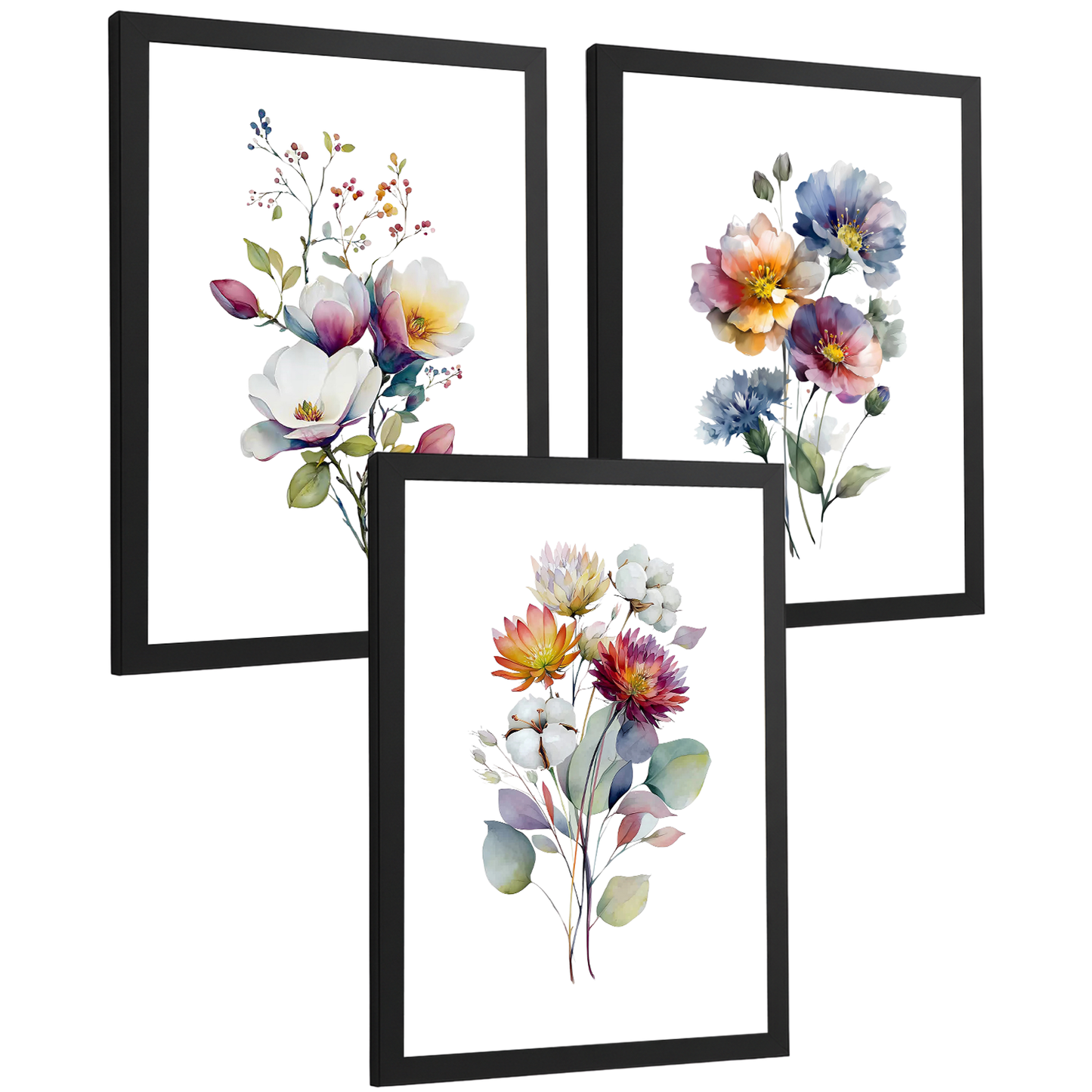 Nacnic Set De 3 Cuadros De Arte Botanico. Laminas Decorativas Pared Floral. Poster De Pared De Flores Modernas. Laminas Decorativas Pared Para Salón Y Dormitorio