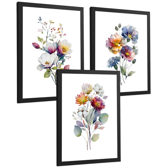 Nacnic Set De 3 Cuadros De Arte Botanico. Laminas Decorativas Pared Floral. Poster De Pared De Flores Modernas. Laminas Decorativas Pared Para Salón Y Dormitorio
