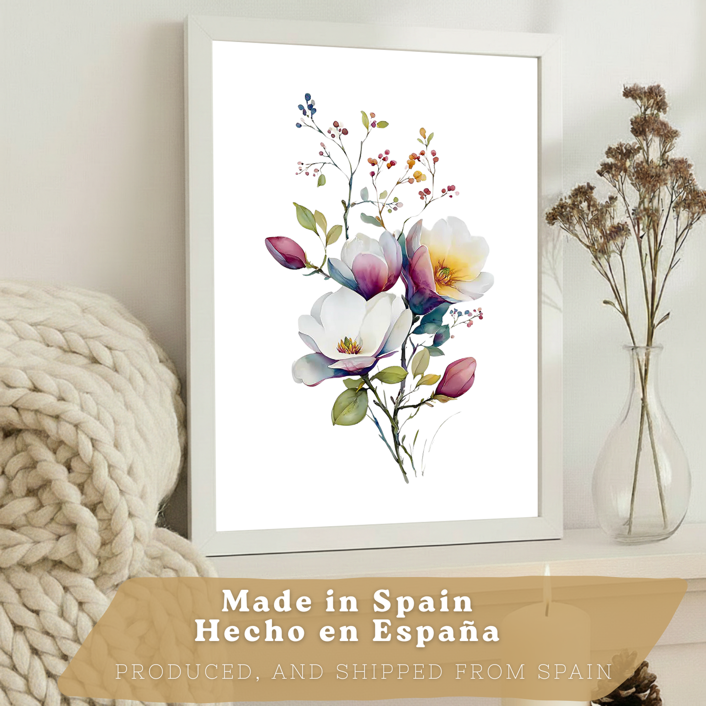 Nacnic Set De 3 Cuadros De Arte Botanico. Laminas Decorativas Pared Floral. Poster De Pared De Flores Modernas. Laminas Decorativas Pared Para Salón Y Dormitorio