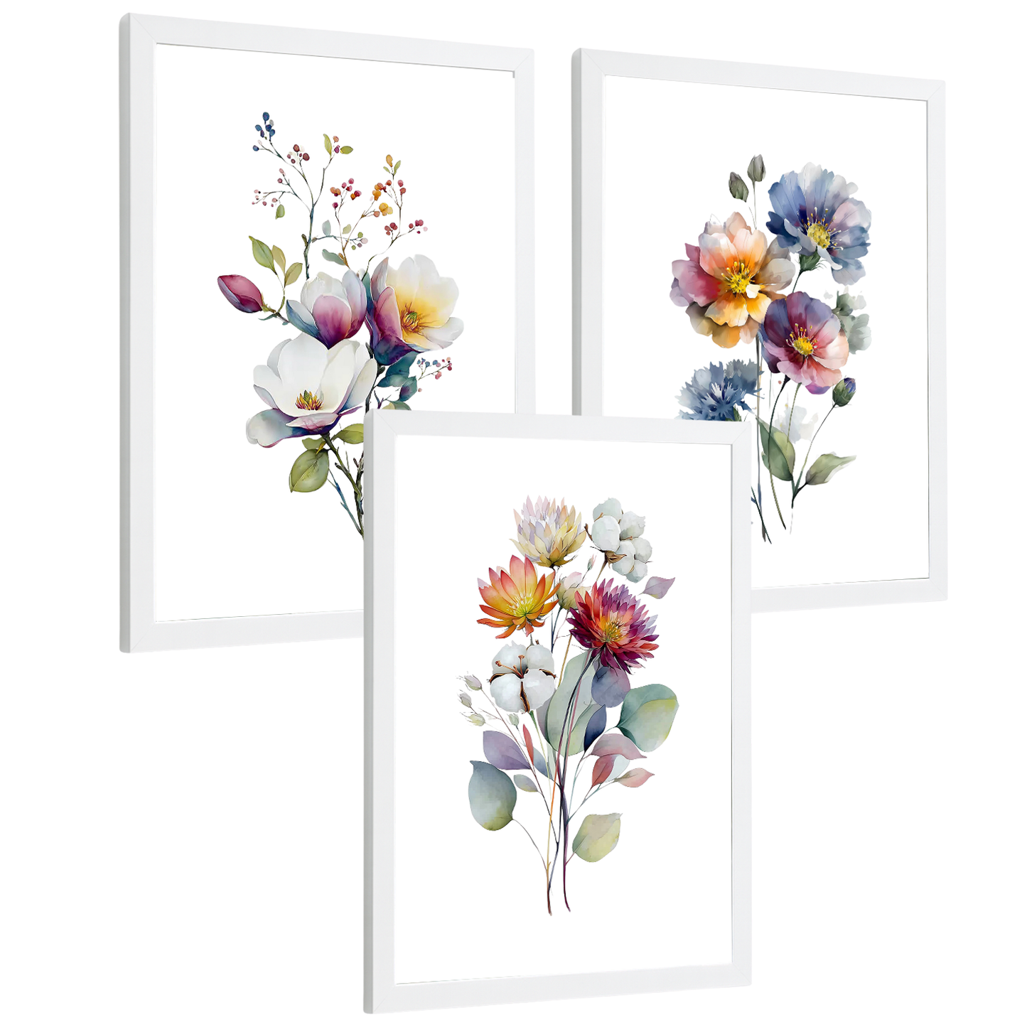 Nacnic Set De 3 Cuadros De Arte Botanico. Laminas Decorativas Pared Floral. Poster De Pared De Flores Modernas. Laminas Decorativas Pared Para Salón Y Dormitorio