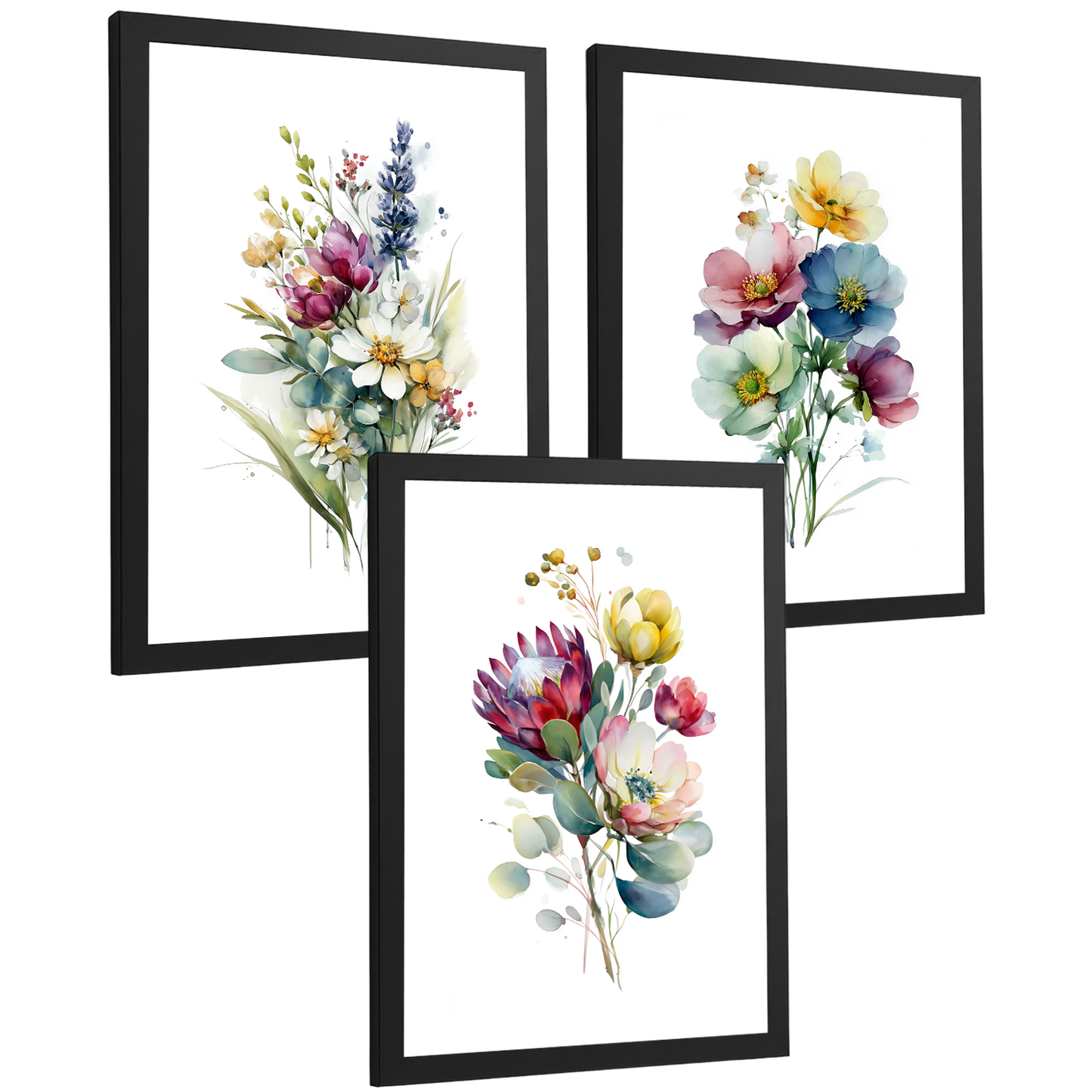 Nacnic Set De 3 Cuadros De Arte Botanico. Laminas Decorativas Pared Floral. Poster Modernas. Cuadros Flores. Laminas Decorativas Pared Para Salón Y Dormitorio