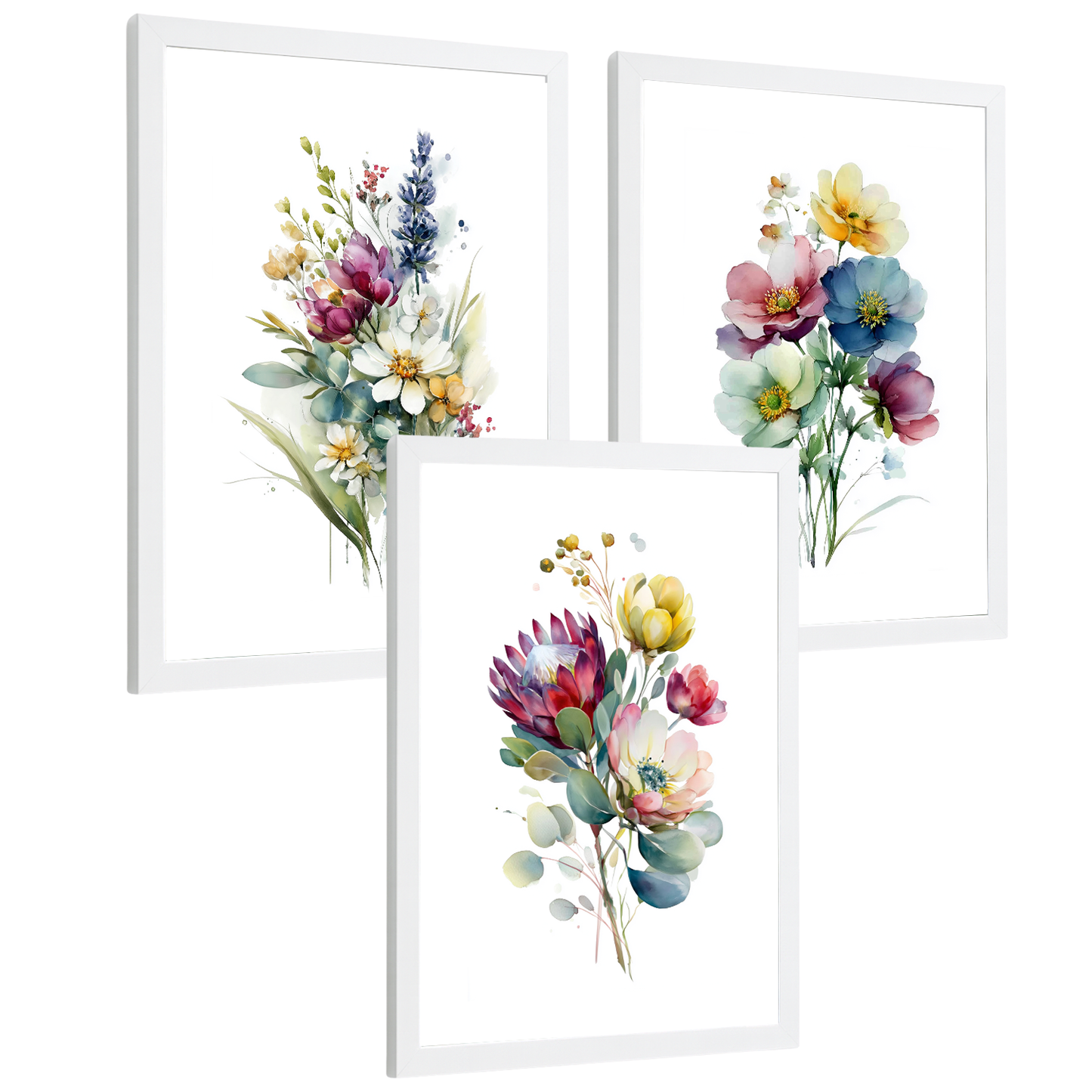 Nacnic Set De 3 Cuadros De Arte Botanico. Laminas Decorativas Pared Floral. Poster Modernas. Cuadros Flores. Laminas Decorativas Pared Para Salón Y Dormitorio