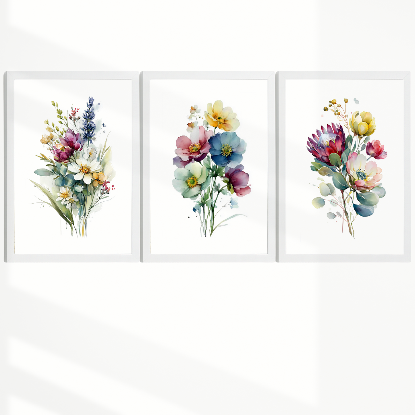 Nacnic Set De 3 Cuadros De Arte Botanico. Laminas Decorativas Pared Floral. Poster Modernas. Cuadros Flores. Laminas Decorativas Pared Para Salón Y Dormitorio