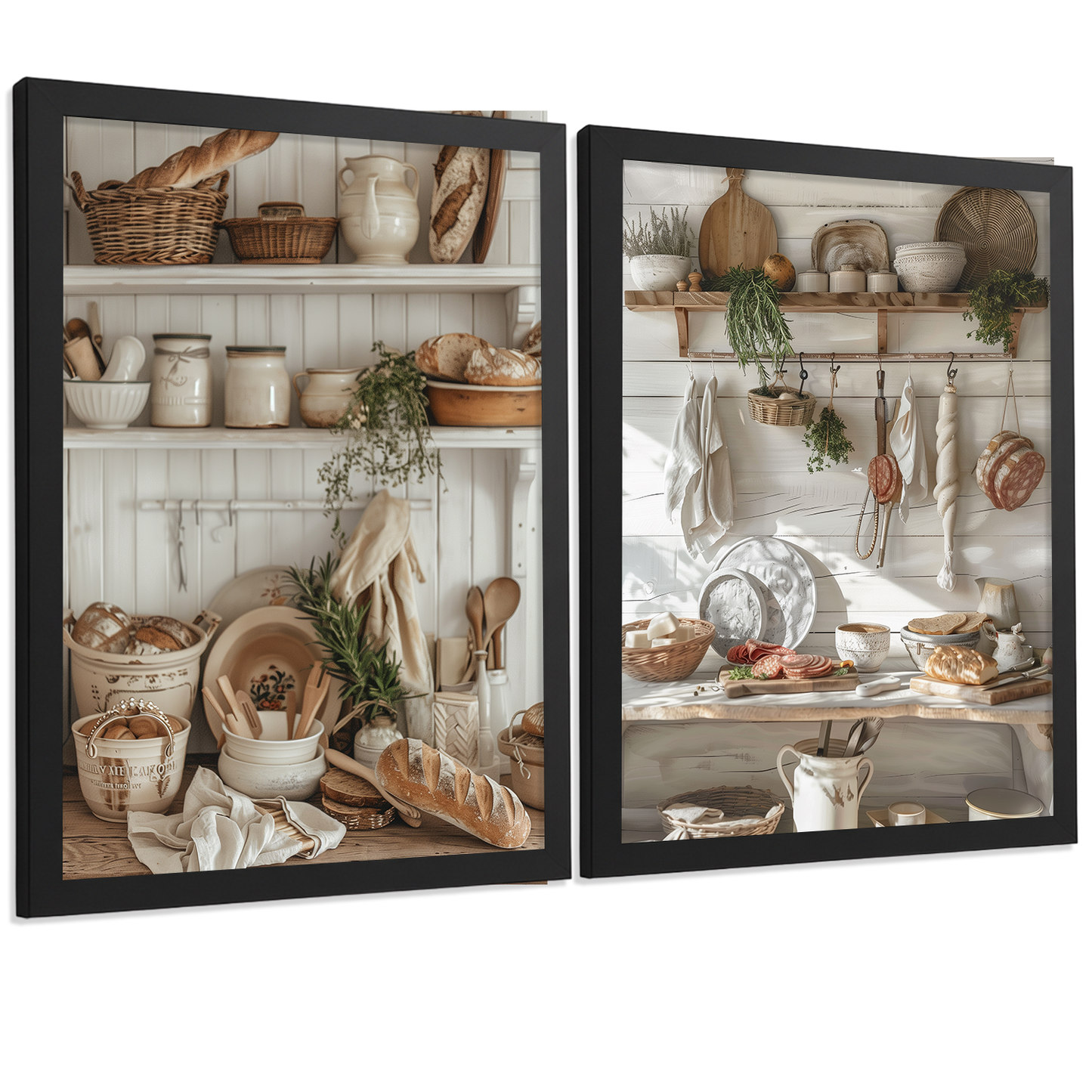 Nacnic Juego De 2 Lámnas Decorativas Pared Cocina.Estilo Rural. Cocina Rustica. Laminas Decorativas Pared Para Salón Y Dormitorio