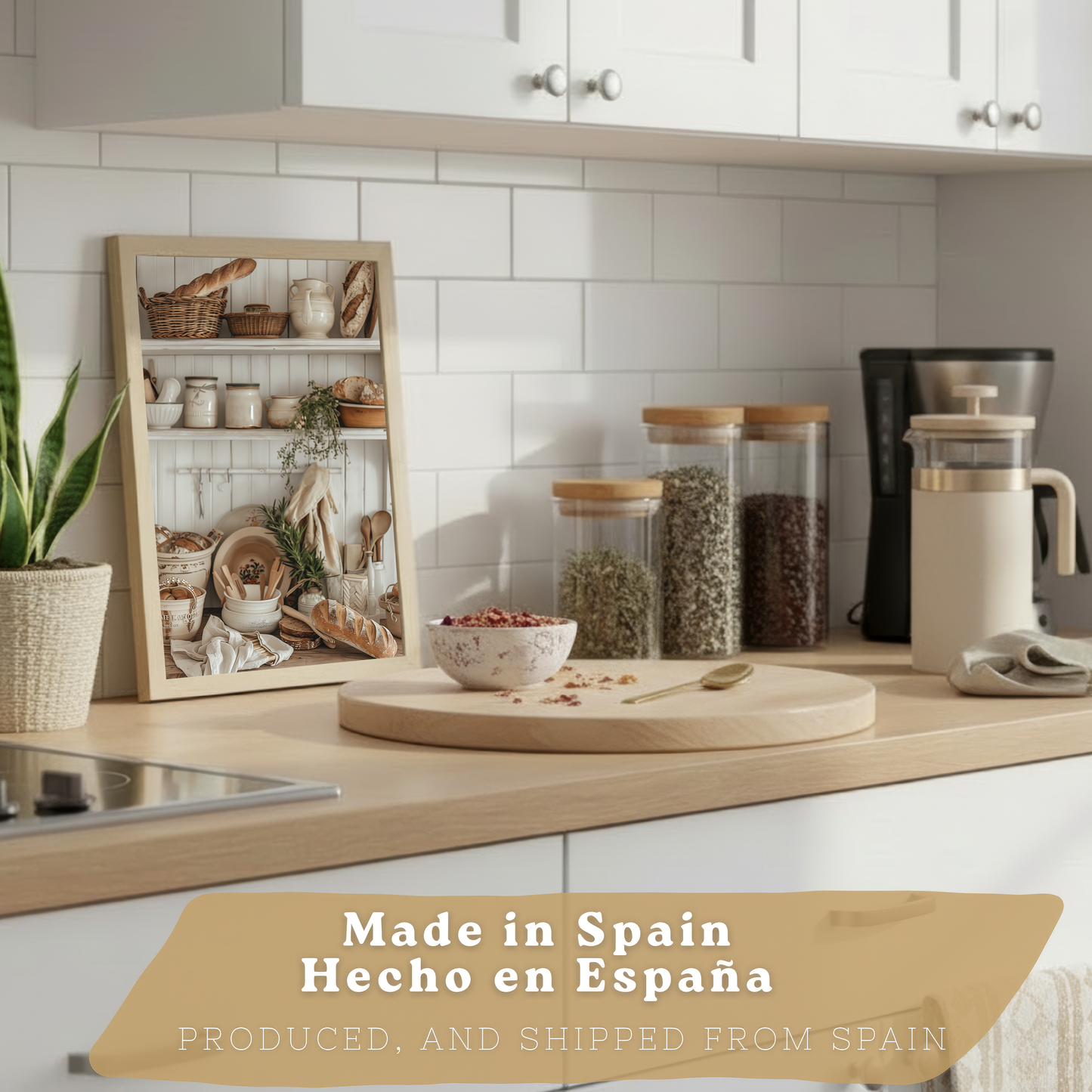 Nacnic Juego De 2 Lámnas Decorativas Pared Cocina.Estilo Rural. Cocina Rustica. Laminas Decorativas Pared Para Salón Y Dormitorio