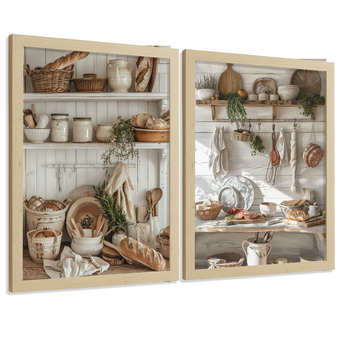 Nacnic Juego De 2 Lámnas Decorativas Pared Cocina.Estilo Rural. Cocina Rustica. Laminas Decorativas Pared Para Salón Y Dormitorio