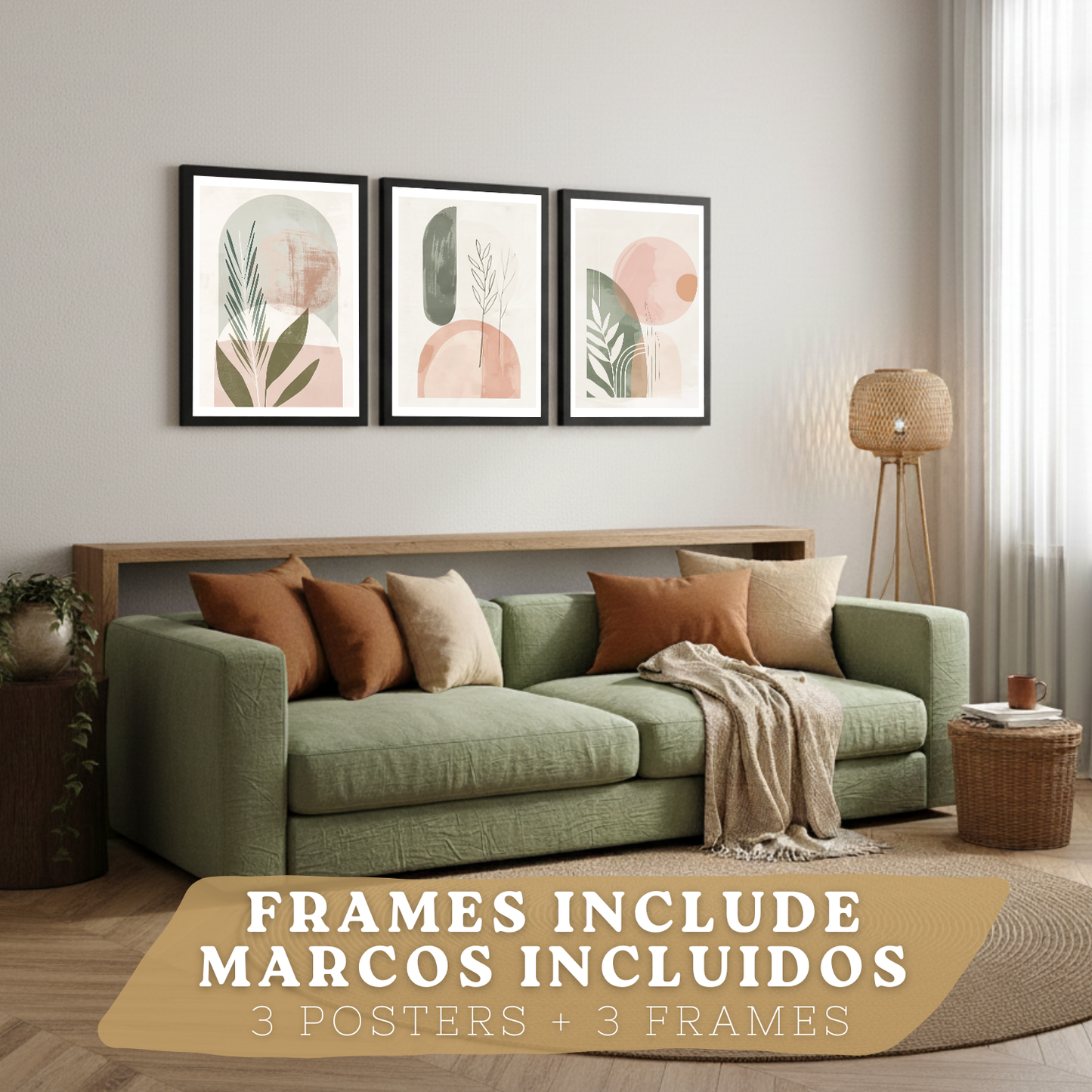 Nacnic Set De 3 Laminas Decorativas Pared Plantas Verde Rosa Para Cuadros Decoracion Salon Modernos Posters Para Pared Cuadros Decorativos Pared Motivos Florales