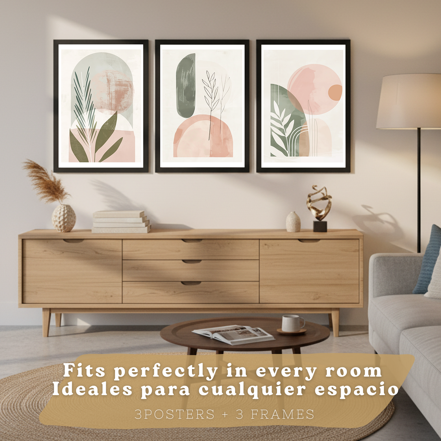 Nacnic Set De 3 Laminas Decorativas Pared Plantas Verde Rosa Para Cuadros Decoracion Salon Modernos Posters Para Pared Cuadros Decorativos Pared Motivos Florales