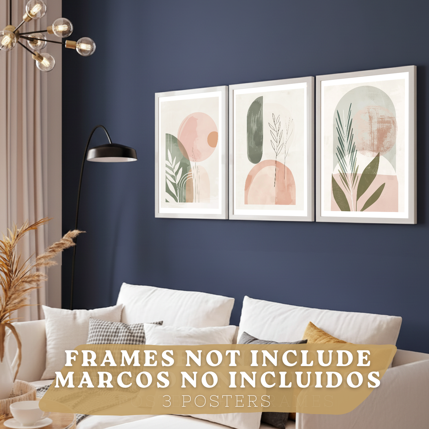 Nacnic Set De 3 Laminas Decorativas Pared Plantas Verde Rosa Para Cuadros Decoracion Salon Modernos Posters Para Pared Cuadros Decorativos Pared Motivos Florales
