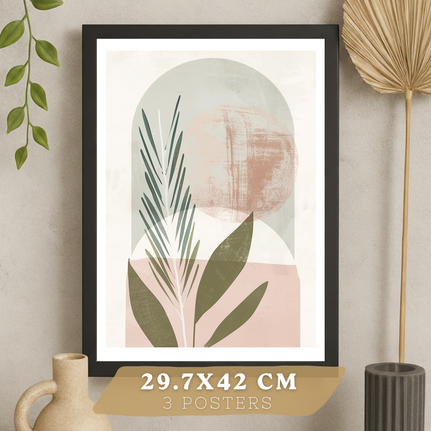 Nacnic Set De 3 Laminas Decorativas Pared Plantas Verde Rosa Para Cuadros Decoracion Salon Modernos Posters Para Pared Cuadros Decorativos Pared Motivos Florales