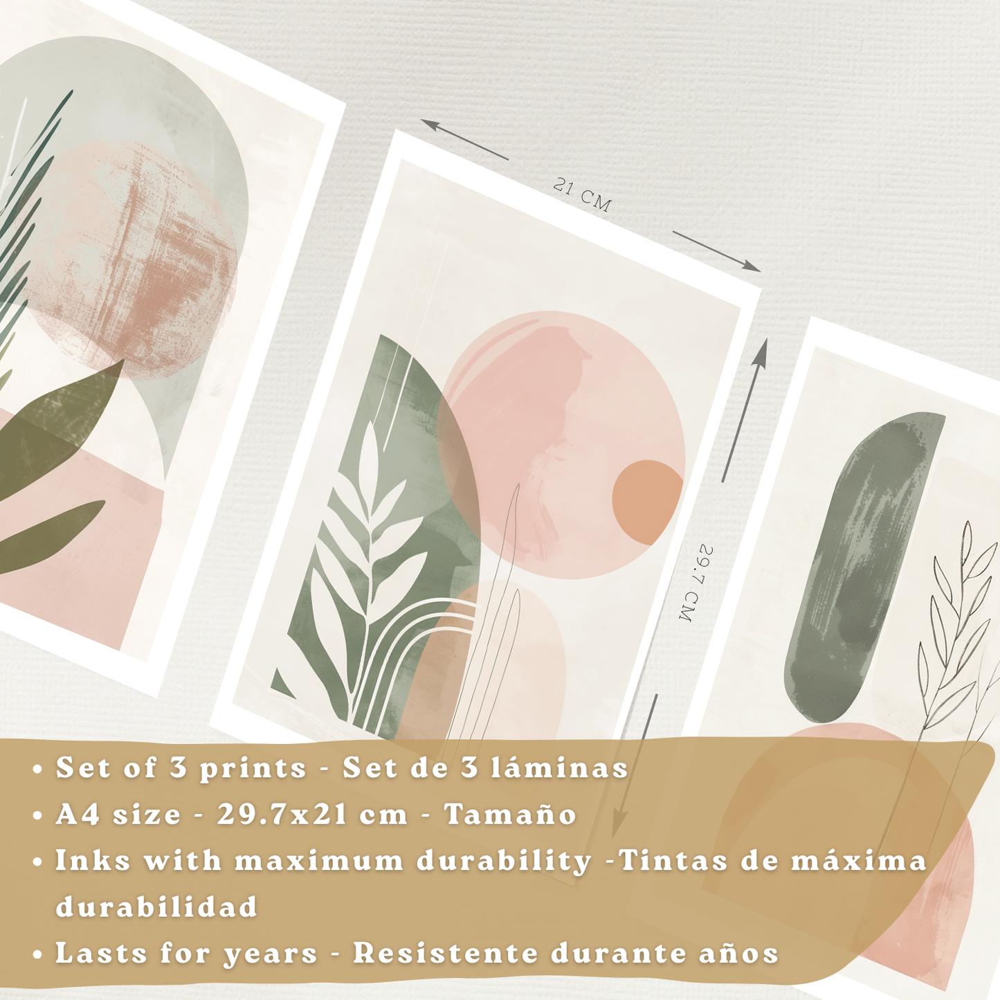 Nacnic Set De 3 Laminas Decorativas Pared Plantas Verde Rosa Para Cuadros Decoracion Salon Modernos Posters Para Pared Cuadros Decorativos Pared Motivos Florales