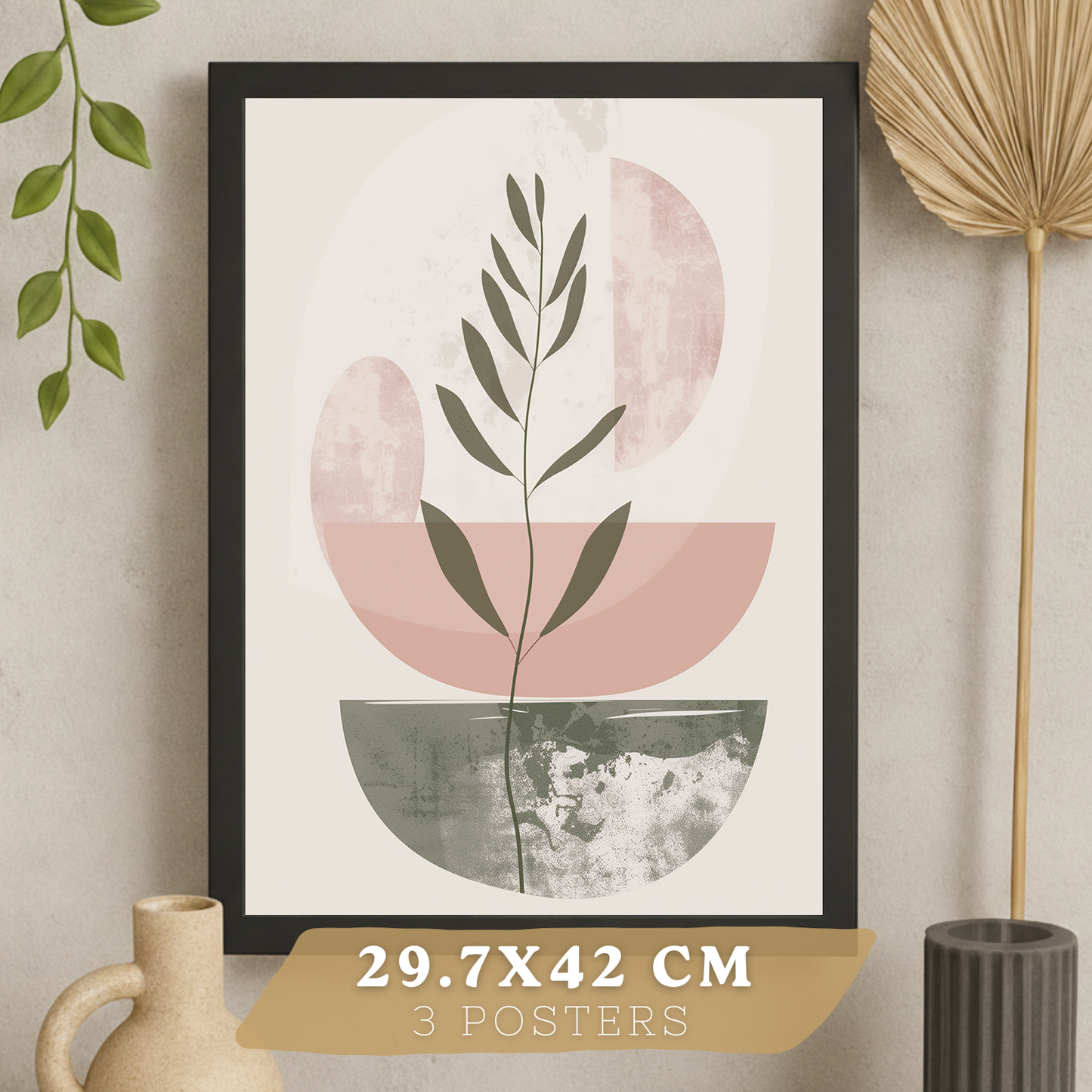 Nacnic Set De 3 Laminas Decorativas Pared Formas Verde Rosa Para Cuadros Decoracion Salon Modernos Posters Para Pared Cuadros Decorativos Pared Motivos Florales