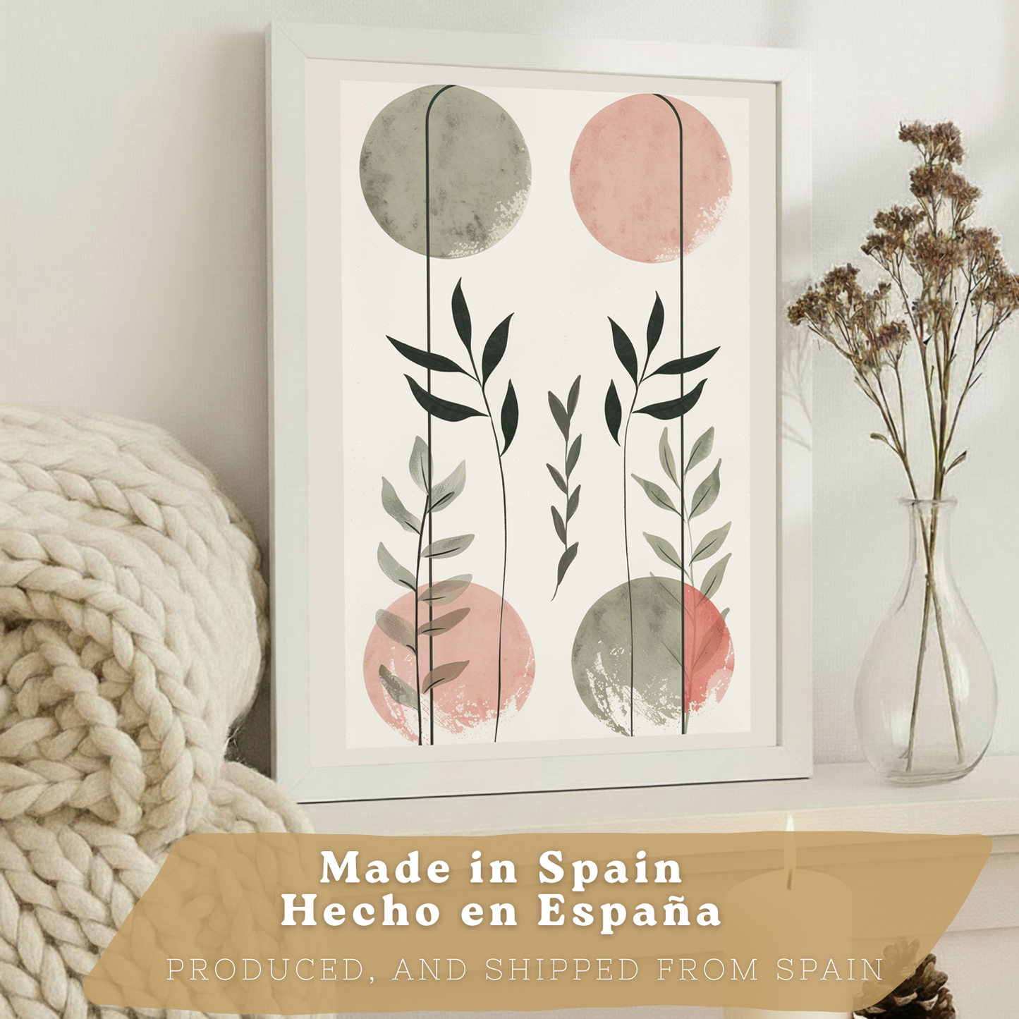 Nacnic Set De 3 Laminas Decorativas Pared Formas Verde Rosa Para Cuadros Decoracion Salon Modernos Posters Para Pared Cuadros Decorativos Pared Motivos Florales