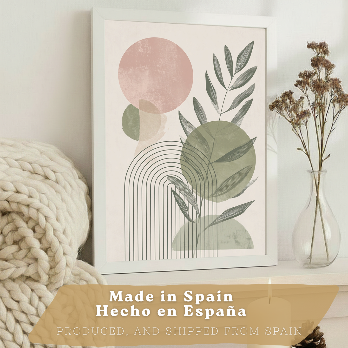 Nacnic Set De 3 Laminas Decorativas Pared Formas Verde Rosa Para Cuadros Decoracion Salon Modernos Posters Para Pared Cuadros Decorativos Pared Motivos Florales