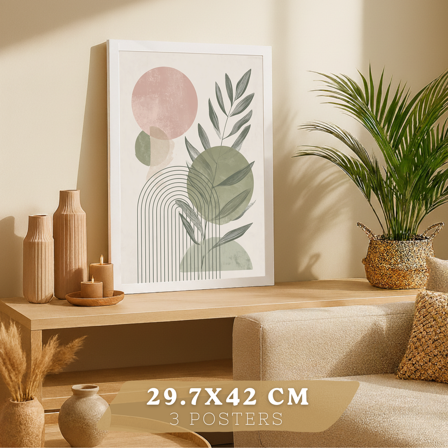 Nacnic Set De 3 Laminas Decorativas Pared Formas Verde Rosa Para Cuadros Decoracion Salon Modernos Posters Para Pared Cuadros Decorativos Pared Motivos Florales