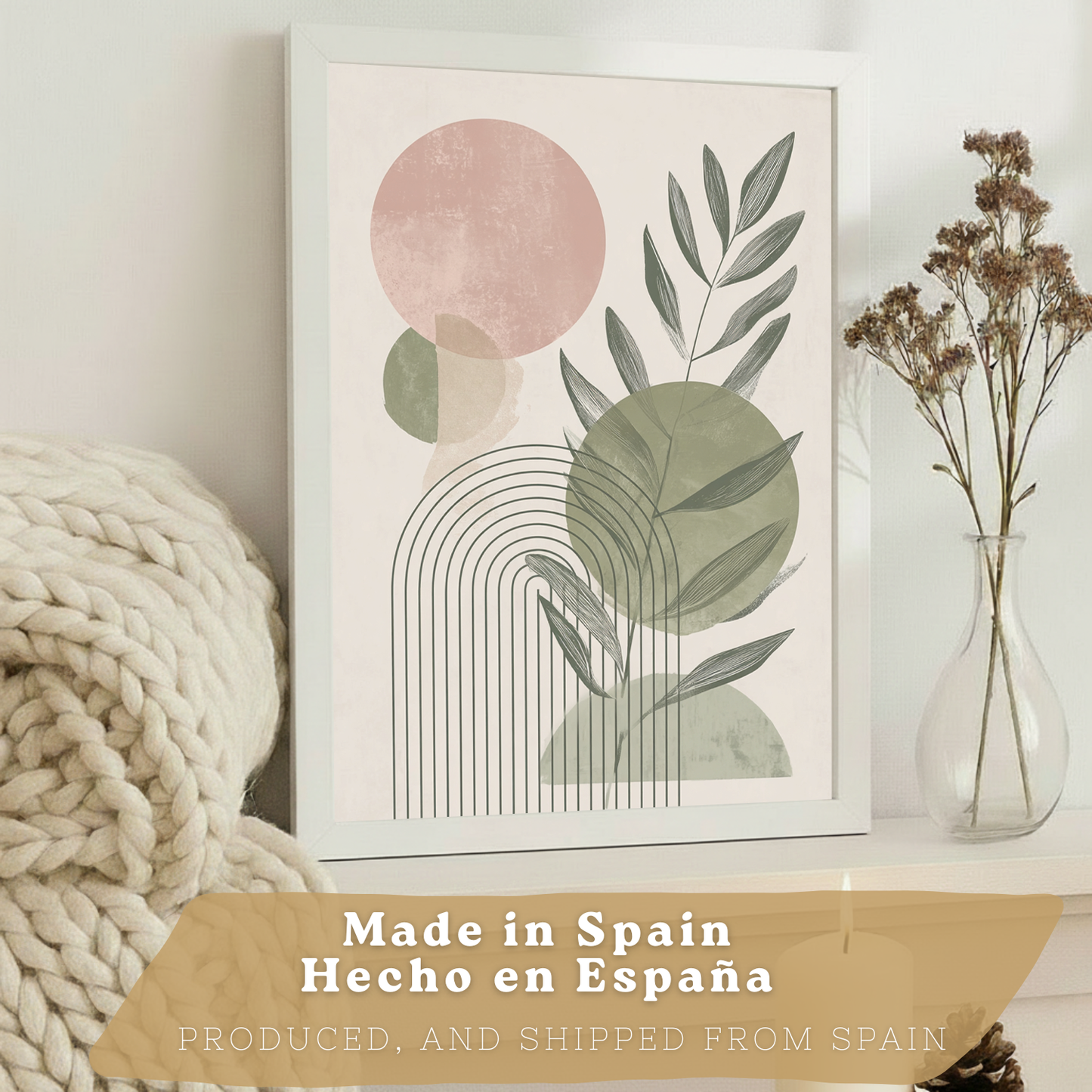 Nacnic Set De 3 Laminas Decorativas Pared Formas Verde Rosa Para Cuadros Decoracion Salon Modernos Posters Para Pared Cuadros Decorativos Pared Motivos Florales