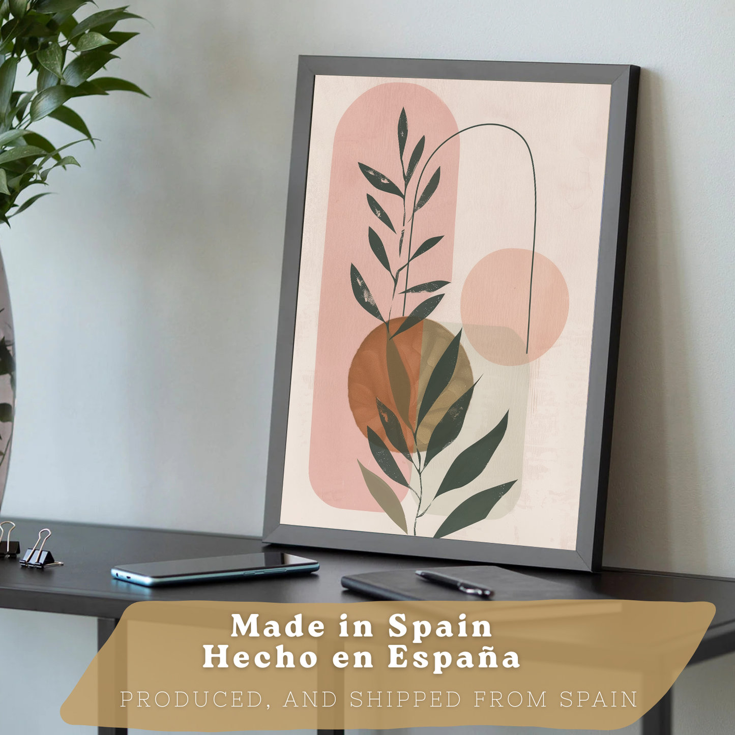 Nacnic Set De 3 Laminas Decorativas Pared Plantas Verde Rosa Pastel Para Cuadros Decoracion Salon Modernos Posters Para Pared Cuadros Decorativos Pared Motivos Florales