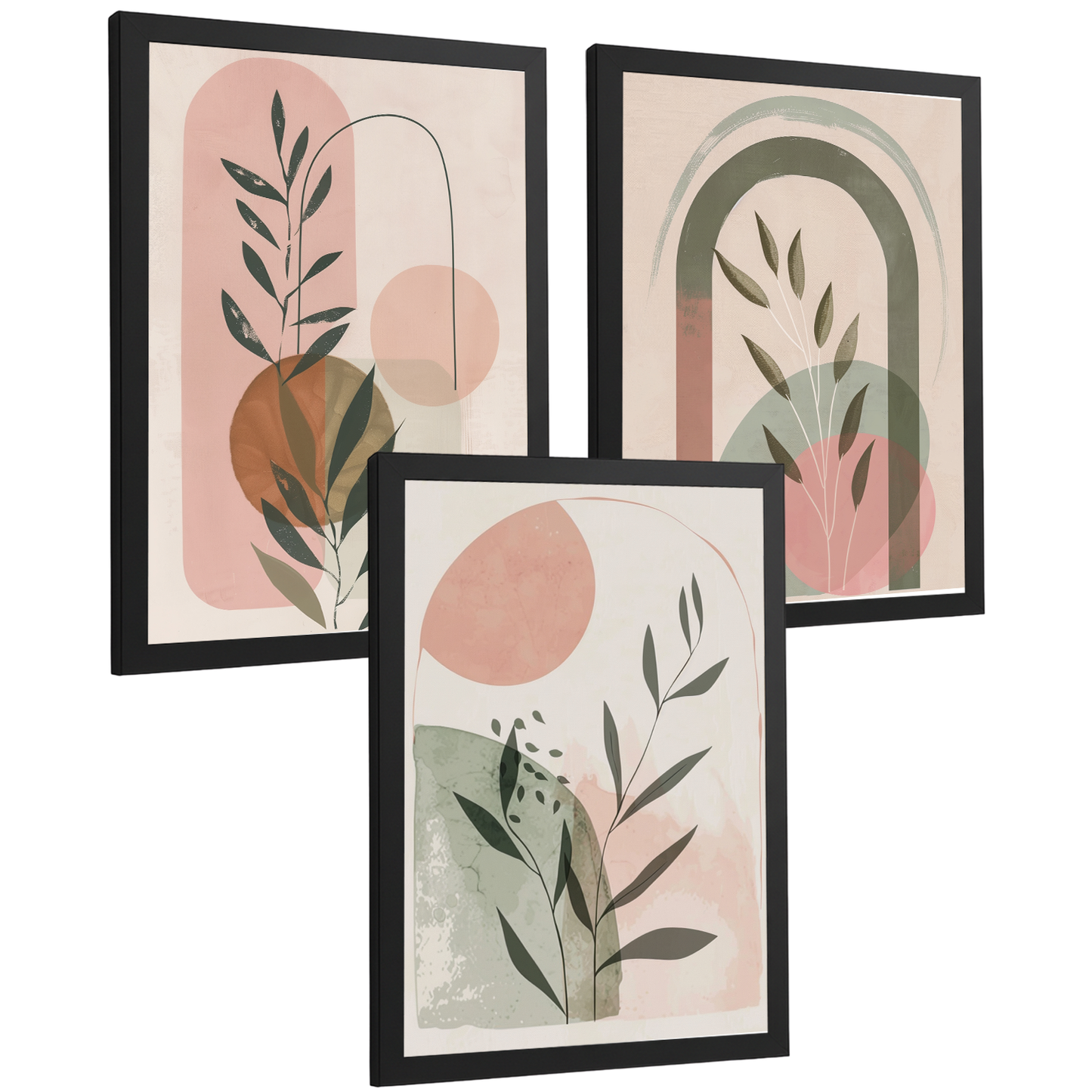 Nacnic Set De 3 Laminas Decorativas Pared Plantas Verde Rosa Pastel Para Cuadros Decoracion Salon Modernos Posters Para Pared Cuadros Decorativos Pared Motivos Florales